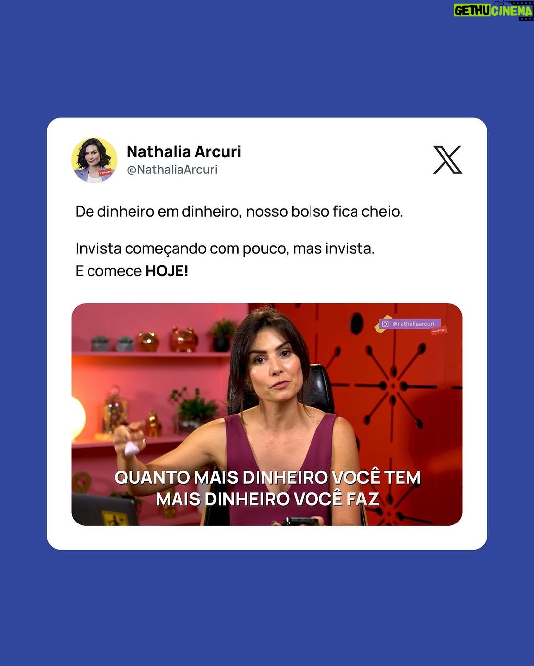 Nathalia Arcuri Instagram - Dinheiro parado no bolso (ou na poupança) é sinal que você precisava desse conteúdo 😎 Quem acompanhou a série de vídeos que eu fiz sobre como investir com R$100, R$1.000 e R$10.000? Hoje saiu o último vídeo, ensinando como e onde investir R$100 mil! 😱 E, pra quem prefere um resuminho mastigado, hoje eu preparei esse post com as 4 dicas que eu dei nos vídeos. Mas é bom ressaltar que vale a pena assistir lá no canal da @mepoupenaweb a série completa, porque tem muito detalhe que você precisa estar atenta ou atento. Inclusive no vídeo eu invisto na prática o dinheirinho pra você ver como funciona o passo-a-passo! Então, depois de conferir esse resumo, corre lá no canal pra fazer uma Nathflix na série completa!