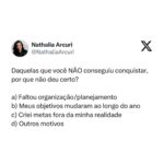 Nathalia Arcuri Instagram - Enfim, 2024 chegou! 🥳 E, pra todo começo de ciclo, a gente PRECISA recapitular o que já aconteceu pra APRENDER e melhorar quem somos e o que faremos com nós mesmos. Pra toda meta, você tem que ter disciplina e prazo. A disciplina te ajuda a se organizar e os prazos te dão o limite que é necessário pra definir quando agir pra alcançar seu objetivo. E, fazendo assim com suas metas financeiras, fica muito mais fácil chegar num sonho que antes era impossível de realizar. Em 2024, SONHE ALTO. Sim, você pode e deve fazer isso. Mas parta para a ação. Sonhar só por sonhar não leva ninguém a lugar algum. Adapte o que você precisa fazer e os prazos pra realizar esse sonho de acordo com a sua realidade. Só não deixe pra começar em 2000 e lá vai ano. Aproveite o novo ciclo de 2024 pra investir em suas metinhas, metas, metonas e metazonas. Eu sei (e você também sabe) que você é capaz. Comece agora baixando o Planner Financeiro no link da minha BIO🫰