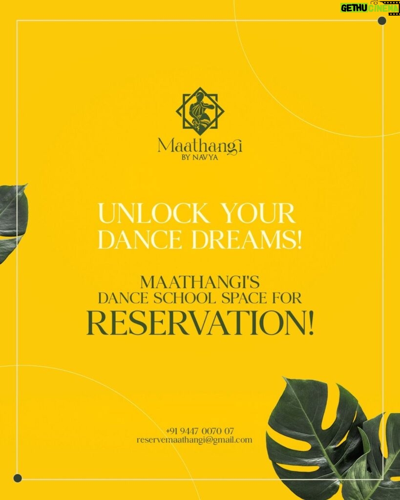 Navya Nair Instagram - Experience the magic of a dedicated dance space with a touch of artistic elegance! ✨ Have a dance event, workshop, or class to host? Maathangi’s Dance School, a haven of artistic expression, is now available for reservation! 🩰✨ Contact : 9447007007 #artisticspace #spaceforart #maathangibynavya #navyanair143 #exhibitions #rentals #studio #exploreyourideasatmaathangi