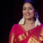 Navya Nair Instagram - And those who were seen dancing were thought to be insane by those who couldnt hear the music ❤️ Clicks by @anandhu_hari1 Saree @pichakamweaves #navyanairdance #actordancer #dancerlife #bharatanatyam #lovefordance #performer #maathangifestival2023