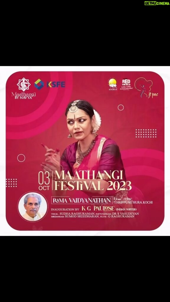 Navya Nair Instagram - Maathangi 5-Days Bharatanatyam Festival Inauguration at sharp 5.30 pm , guests please be present before that .. Inauguration of 2nd day by : Sri K G Paulose Sir October 3rd : Rema Vaidyanathan 3rd dya Sponsored by @ksfeltdofficial This is not just an event; it’s a journey through the rich tapestry of Indian dance and culture. Don’t miss this unforgettable experience! ✨ ENTRY THROUGH PASSES ONLY Seating arrangements will be on a first come first served basis .. @jtpac_choice @akbartravels @farmfedfoods @navyabakeshop @ksfeltdofficial @redfmmalayalam #vennalamahadevatemple #mathangifestival2023 #Day2 #Inauguration #NavyaNairPerformance #IndianDance #CulturalHeritage #ArtistryInMotion #maathangibynavya
