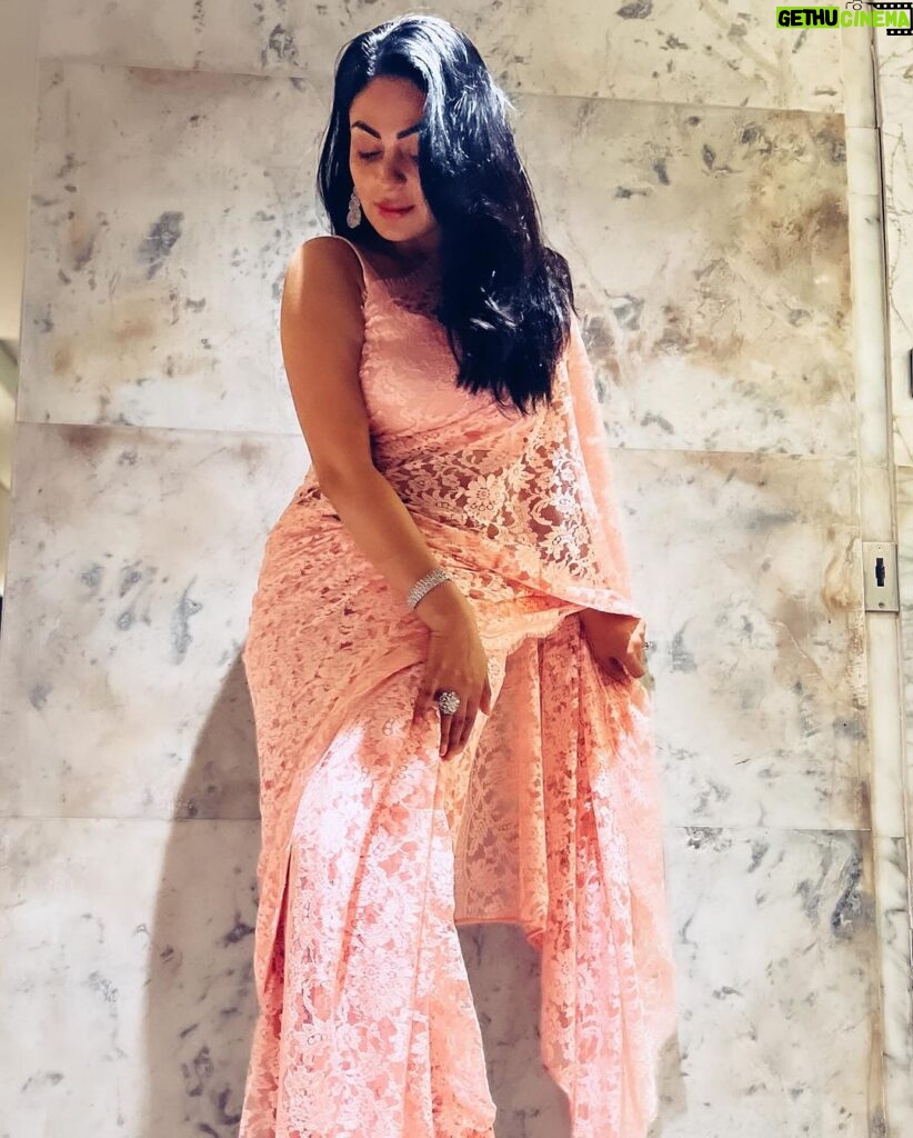 Neeru Bajwa Instagram - Last nights #lewk #peffa2024 Saree 💕 my mummy’s closet #chantilly Styled by @roma2204 @thenanditakohli Jewels @manimuktaajewels Hair @hairbyramacoiffeur