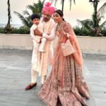Neeti Mohan Instagram - Overjoyed and Beyond Grateful for such an auspicious occasion in our family. Papa had to miss our wedding due to health reasons but this time, in his presence the wedding felt complete. Thank you God for this 🙏🏼🥹 We feel blessed, as with folded hands we welcome Thakur Family in our lives. Welcome home @whokunalthakur 🌹🫶🏻 Ab tum bhi Mohana gaye ho! Golu! our choti bacchi @muktimohan wishing you a lifetime of happiness, prosperity and love ❤️ Sabka khayaal rakhna aur apna sabse zyaada. Mud ke na dekho Dilbaro 😥 #KunalKoMiliMukti Thank you for capturing these precious moments @themadeinheaven 🫶🏻