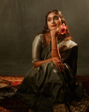 Niharika Nm Instagram - Okay now just have to find one groom👀 

Wearing @warpnweftbysagrikarai 
Shot by  @sairaj_prashant_parab 
MUA @skinbysakhshi 
Hair @vhairforu