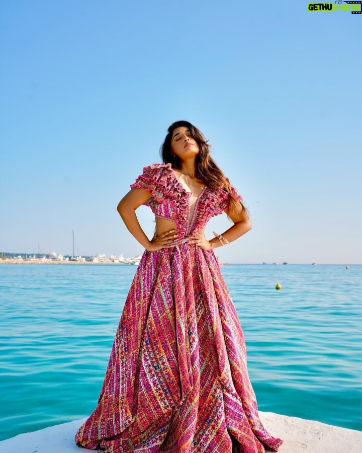 Niharika Nm Instagram - Took my resting beach face in a beachy fit to the @fentybeauty party ✨ Wearing @shantanunikhil Jewelry @outhousejewellery Hair @signecannes Shot by @vivianambrose Cannes, France - French Riviera