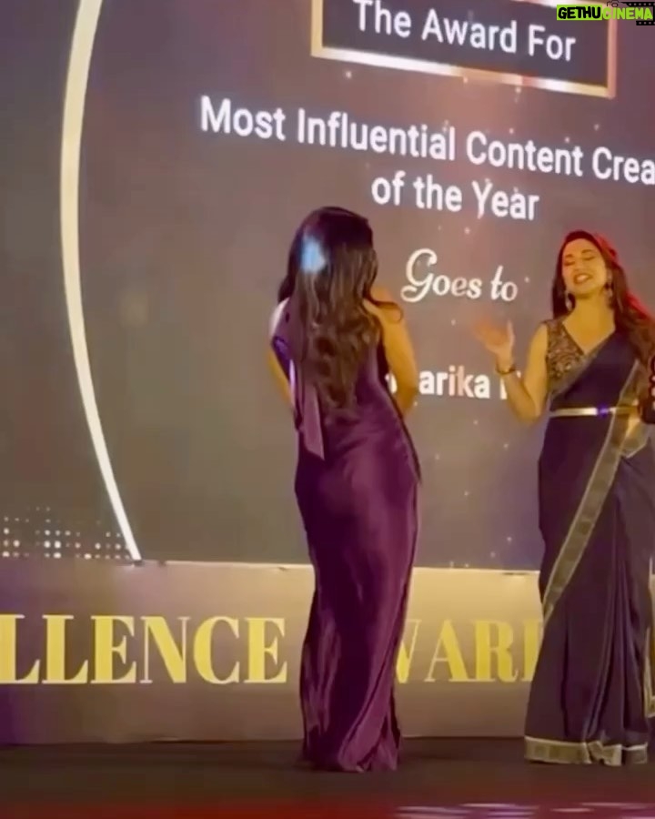 Niharika Nm Instagram - About last night ✨ Also, @madhuridixitnene ma’am you have fully made me blush 🥰 It was an honour to receive the award from you. 🥺 Jewelry @karishma.joolry MUA @sakhshisabhaney_makeup Hair @salechav Shot by @sairaj_prashant_parab