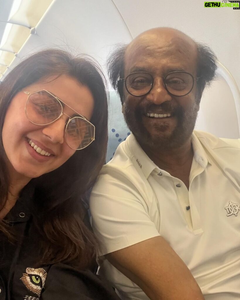 Nikki Galrani Instagram - By far my best flight ♥️ P.S : The little fan girl within me couldn’t stop grinning the entire time 😬 #ForeverFavorite #Thalaiva