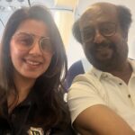 Nikki Galrani Instagram - By far my best flight ♥️ P.S : The little fan girl within me couldn’t stop grinning the entire time 😬 #ForeverFavorite #Thalaiva