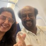 Nikki Galrani Instagram - By far my best flight ♥️ P.S : The little fan girl within me couldn’t stop grinning the entire time 😬 #ForeverFavorite #Thalaiva