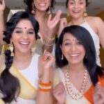 Nyla Usha Instagram – From fixing each others saree pin to flicking jewellery, we had fun getting Onam ready … what’s your favorite part of dressing up with friends???