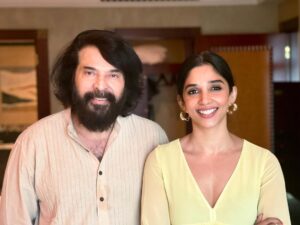 Nyla Usha Instagram - Clicked couple of years ago, when I went to him with a request to play a cameo in a movie that I was playing a part, and he obliged 💫
What a legend♥️ 
Happy bday dearest Mammookkaa🤗 @mammootty the best🤗