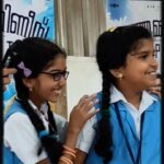 Nyla Usha Instagram - Only wish I squished you harder ♥️ . @kunjamminishospitalmovie promotions at Sacred Hearts School. Shot by @adarsh_sethu