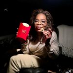 Oprah Winfrey Instagram - Yesterday was our final award show for @thecolorpurple and the film took home 11 @naacpimageawards! Thank you NAACP for this honor. Thank you @prada for this work of art your artisans created for me to wear—it was the perfect grand finale. A special shout out to my stylist @annabelleharron who has been gathering purple fabrics and designers since last April. You made it fun. To everyone who watched, sang, danced, wore your own purple, and supported us: THANK YOU! It was our offering to you all. Now off to celebrate with a large order of fries 🍟 💜 (📸: @tyrenredd)