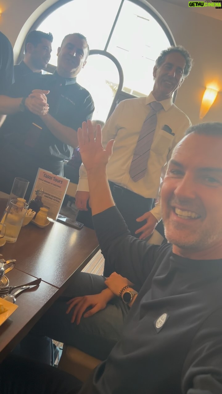 Paddy McGuinness Instagram - Most random day ever! Had a spot of din dins at the fantastic Olympus chippy in Bolton. The waiter insisted on celebrating my birthday? I informed him it wasn’t my birthday? This made not a jot of difference!?!😆🤷🏻 #birthday #olympuschippy