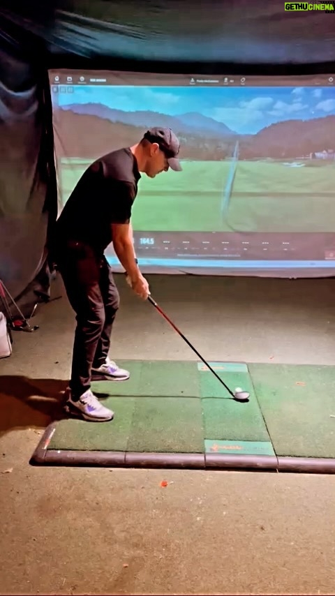 Paddy McGuinness Instagram - Rain didn’t stop play! Training indoors with @markpillinggolfcoaching trying out my new Ping Hybrid. Wonderful stuff! #coaching #golf #indoors