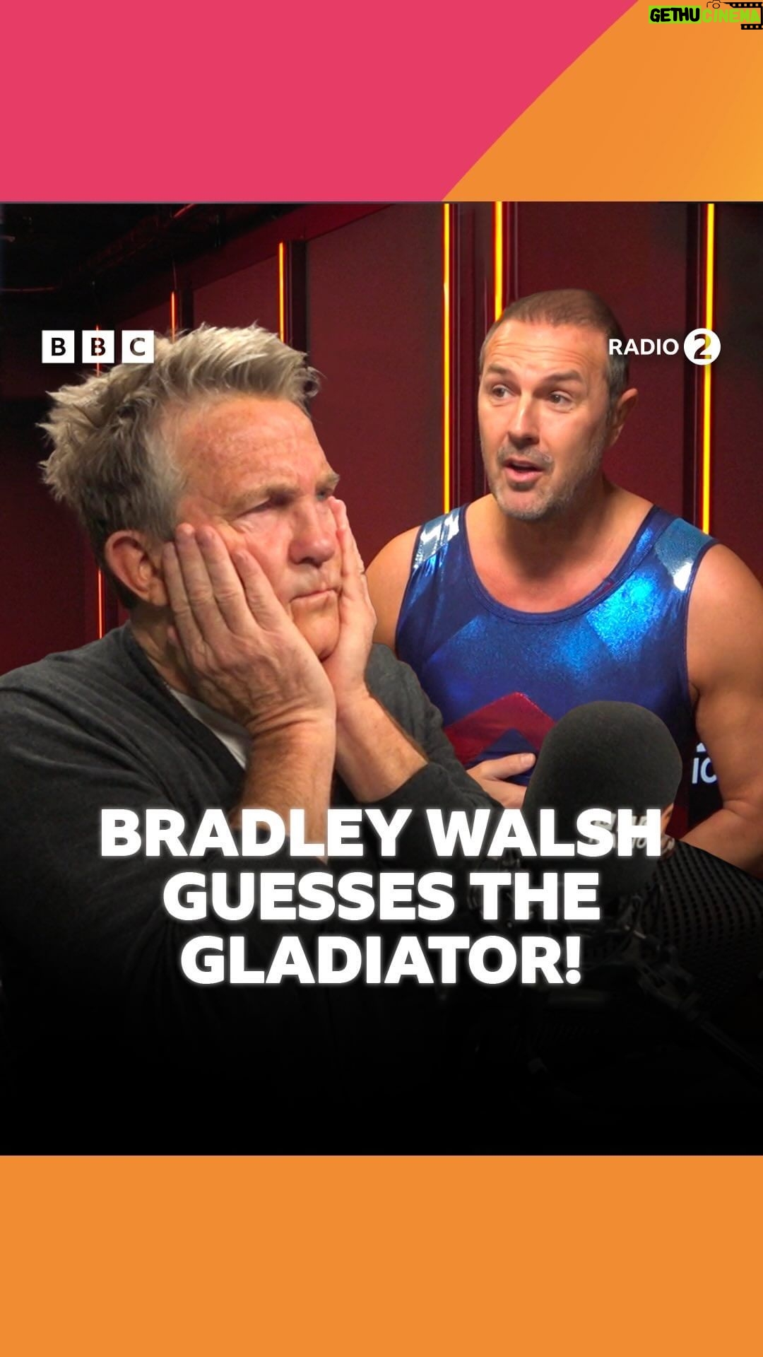 Paddy McGuinness Instagram - Bradley Walsh plays Guess the Gladiator based on Paddy’s singlet 😂🤣 BBC Radio 2