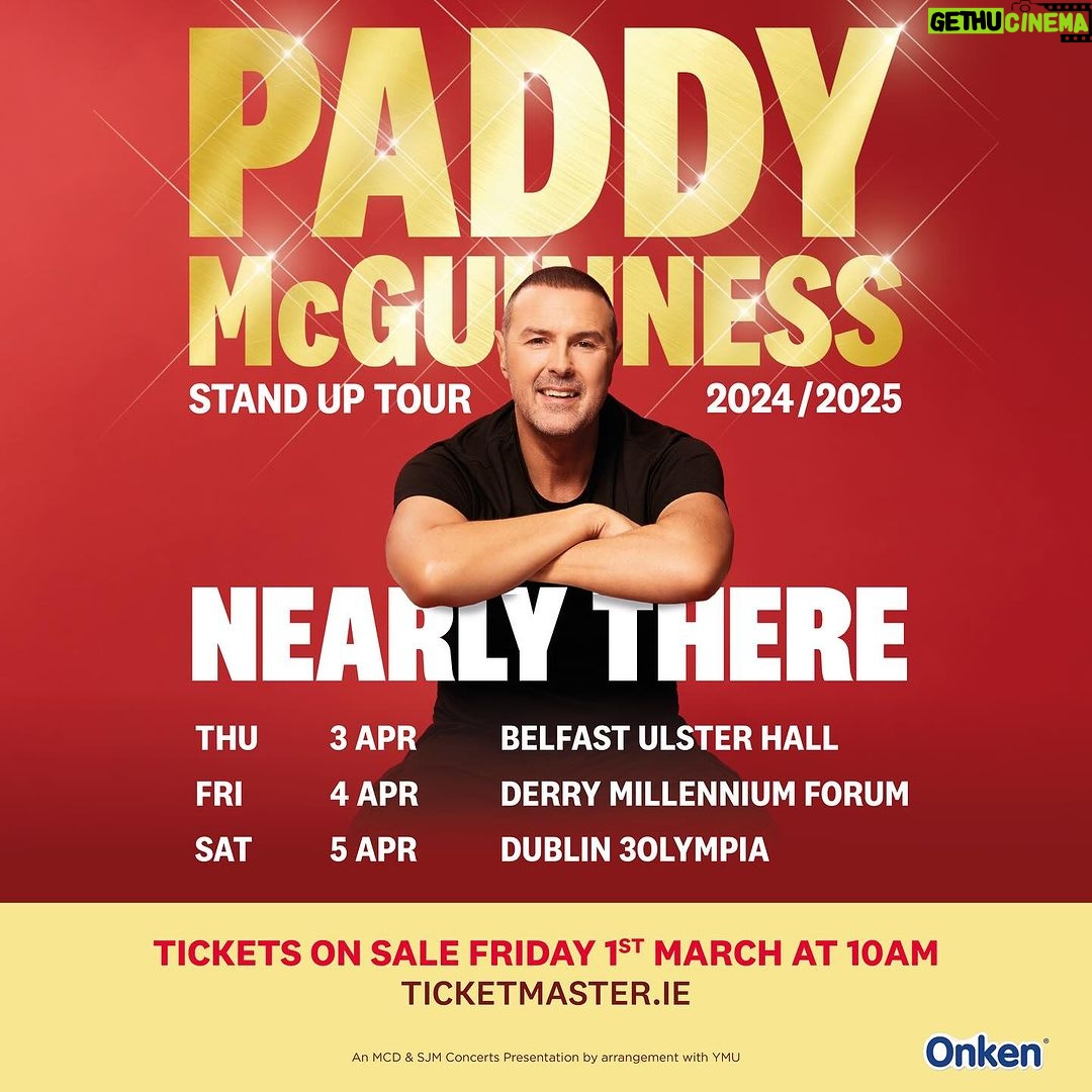 Paddy McGuinness Instagram - Morning just appeared on @gmb to announce my new Ireland tour dates and didnβt get round to mentioning them! π So here they are!!! π Absolutely buzzing to get back over to the Emerald Isle. π #ireland #nearlythere #live