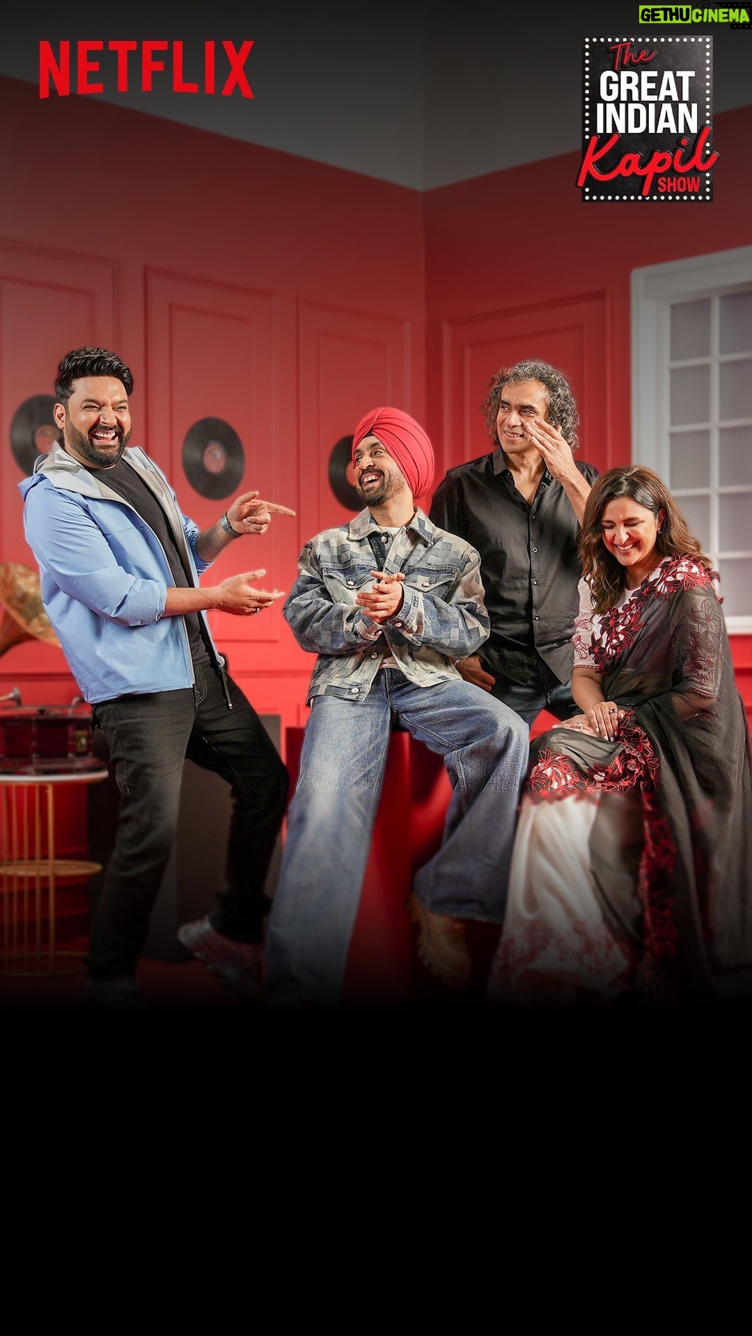 Parineeti Chopra Instagram - Ab hoga music, comedy aur masti ka blast jab aayenge @imtiazaliofficial’s Chamkila ke star cast 🌟 Dekho #TheGreatIndianKapilShow Saturday 8pm sirf Netflix par ✨ #TheGreatIndianKapilShowOnNetflix @kapilsharma @whosunilgrover @Archanapuransingh @krushna30 @kikusharda @rajivthakur007 @anukalpgoswami @beingustudiosofficial @gurjot_bu @solproductions_ @fazila_sol @kamnamenezes @team.kapilsharma @thegreatindiankapilshow @diljitdosanjh @parineetichopra @imtiazaliofficial @saregama_official