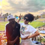 Pearl Thusi Instagram - The reason we came outside !!! 🏏 Shout out to my people at #betway #sa20 @sa20_league shout out to my bro @reasonhd_ for pulling up!