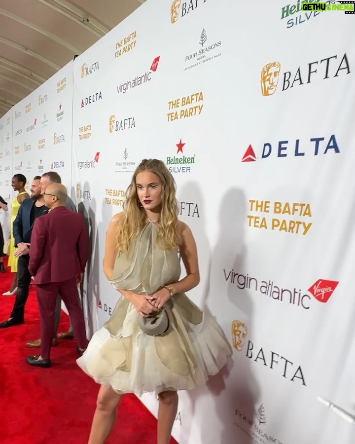 Polina Pushkareva Instagram - My first BAFTA tea party ⠀ Red carpets don’t feel as scary anymore, I already know a lot of people and feel way more comfortable approaching people first ⠀ When the industry slowly becomes familiar ✨ ⠀ My trips to LA also don’t feel as painful as before (y’all know I don’t like the city) and I feel that at some point of my life I’ll have to live in two cities: New York and LA Four Seasons - Doheny Drive