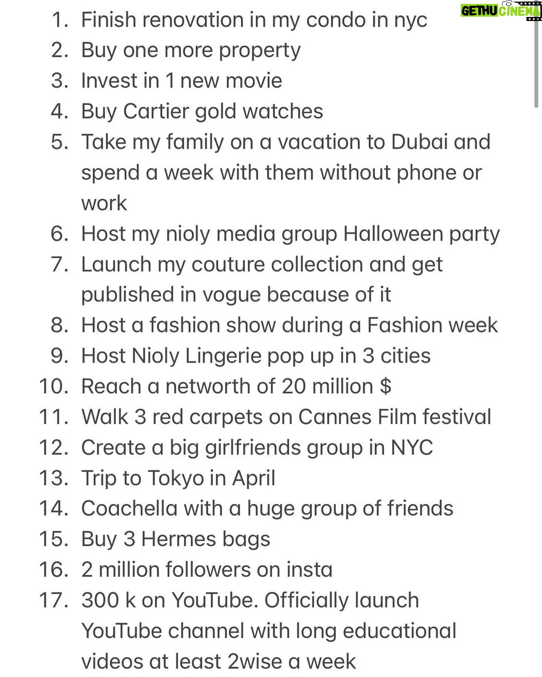 Polina Pushkareva Instagram - Every year I publicly announce all my goals for a new year so you know what you are signing up to watch this year and so you can track my progress ⠀ So my goals for 2024 which I expect to be a year of a hardcore work as ✨always✨ ⠀ 72 goals + 31 personal goal. Let’s do it Aspen, Colorado