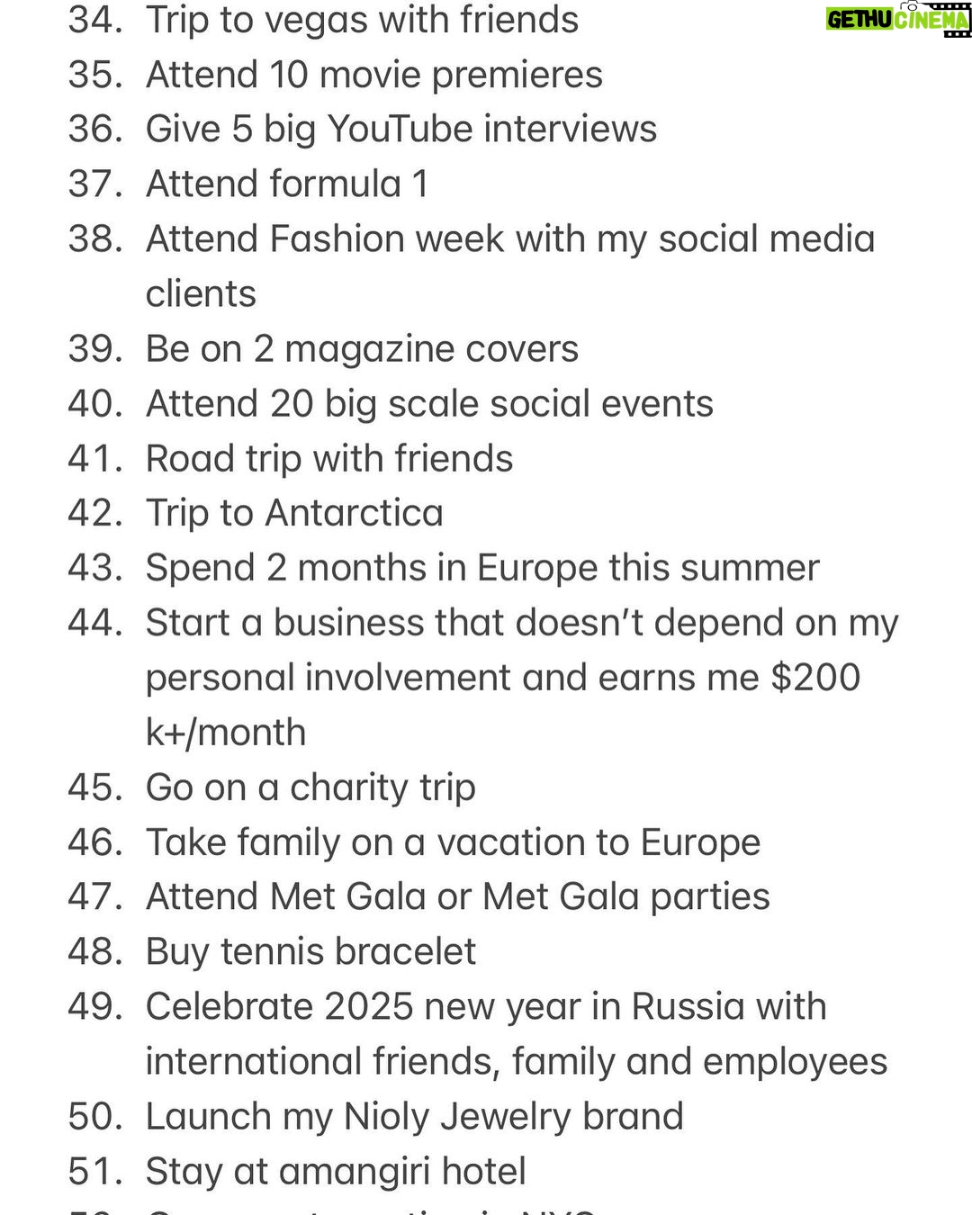 Polina Pushkareva Instagram - Every year I publicly announce all my goals for a new year so you know what you are signing up to watch this year and so you can track my progress ⠀ So my goals for 2024 which I expect to be a year of a hardcore work as ✨always✨ ⠀ 72 goals + 31 personal goal. Let’s do it Aspen, Colorado