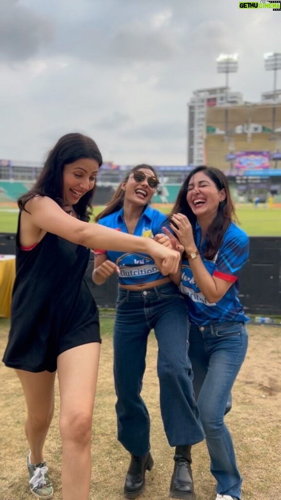 Pooja Chopra Instagram - Get ready to groove as your favorite celebrities @iamishitaraj and @poojachopraofficial hit the dance floor with @poppyjabbal to the beats of “Bom Diggy”! With their infectious energy and killer moves, they’re sure to light up the stadium and get everyone in the party mood. #CCL2024 from February 23rd - March 25th and will be Live on JioCinema and Sony Ten 5. #A23 #Parle2020 #CCLSeason10 #Chalosaathkhelein #CCLonJioCinema #CelebrityCricketLeague #JioCinema @a23rummy @parle2020cookies @bharathicementofficial @officialjiocinema @sonysportsnetwork