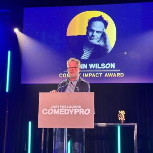 Rainn Wilson Instagram - Had an AMAZING time at the @justforlaughs Fest in Montréal! All kinds of magical things happened. Thank you for my award! I will put it on my shelf. (Not in my closet!)