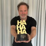 Rainn Wilson Instagram - Had an AMAZING time at the @justforlaughs Fest in Montréal! All kinds of magical things happened. Thank you for my award! I will put it on my shelf. (Not in my closet!)