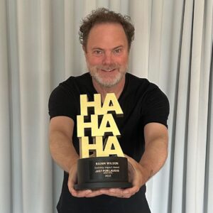 Rainn Wilson Instagram - Had an AMAZING time at the @justforlaughs Fest in Montréal! All kinds of magical things happened. Thank you for my award! I will put it on my shelf. (Not in my closet!)