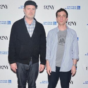 Rainn Wilson Instagram - Had a MAGNIFICENT time with the laser-brilliant @BJNovak @92ndstreetY discussing @SoulBoom and life and our regrets from The Office years (hint: it had to do with JUST ENJOYING IT MORE IN THE MOMENT!!!!) I hope one day you get to have a scintillating conversation with this great, warped mind. Also, he smells nice. [Photos: Vladimir Kolesnikov/Michael Priest Photography]