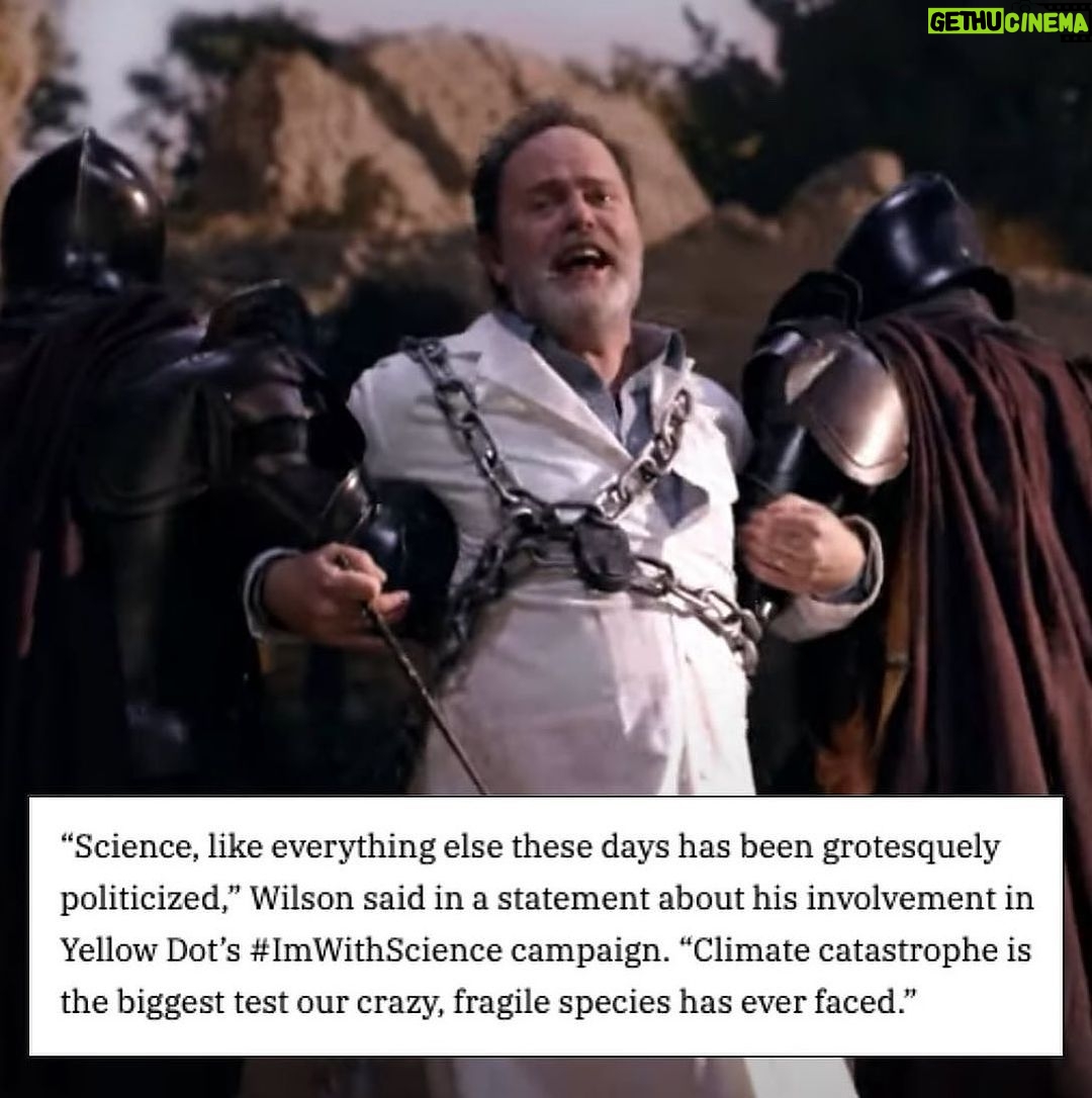 Rainn Wilson Instagram - “Science, like everything else these days has been grotesquely politicized. Climate catastrophe is the biggest test our crazy, fragile species has ever faced.” - @rainnwilson #ImWithScience Repost from @weareyellowdot / @variety