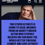Rainn Wilson Instagram - I’m very proud of the name I came up with for my “keynote” at the @justforlaughs Festival in Montréal. It’s gonna get weird. Come by, Quebec!