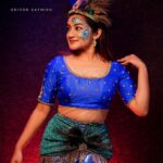 Raveena Daha Instagram - 💙🦚⚜️ Beautiful makeup by @dsmakeoverartistry💙 Pictures by @sathishkumarstanly 😍 Stunning Face painting by @brownnie30 ❤️ #jodi #dance #pictures