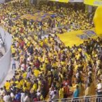 Raveena Daha Instagram - Csk💛 what a day it was !🥹😍 @vishnuvijay_offl 💜 @yashikaaannand 💙 @kuraishi_the_entertainer anna photos edukurappo snacks sapda poitaru 😅😂 #csk #ipl #love #yellove #raveena