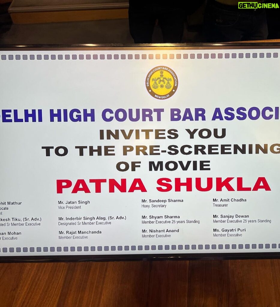 Raveena Tandon Instagram - As I walked into the halls of Delhi High Court for the special screening of our film, Patna Shuklla, hosted by the Delhi High Court Bar Association, my heart was filled with gratitude. Meeting the respected judges and lawyers who work tirelessly in our judicial system was truly an honor beyond words. It made me so proud to play a character inspired by the amazing lawyers our country has. Standing on the same Dais as Acting Chief Justice Mr. Manmohan, promoting, screening Patna Shukla alongside him and various others esteemed members of the Delhi High Court Bar Association tops the list. As a mother, the realization that my child’s rights can be taken away in an instant is deeply troubling. But knowing that distinguished lawyers are on the path to fight for justic and make a difference gives me hope. Every day, lawyers work tirelessly to bring about positive change. I am deeply grateful to the Delhi High Court Bar Association for providing such a remarkable opportunity for a film like this, one that needs to be seen by everyone for the message it tells. Watch Patna Shukla on Disney+ Hotstar streaming 29th March onwards.