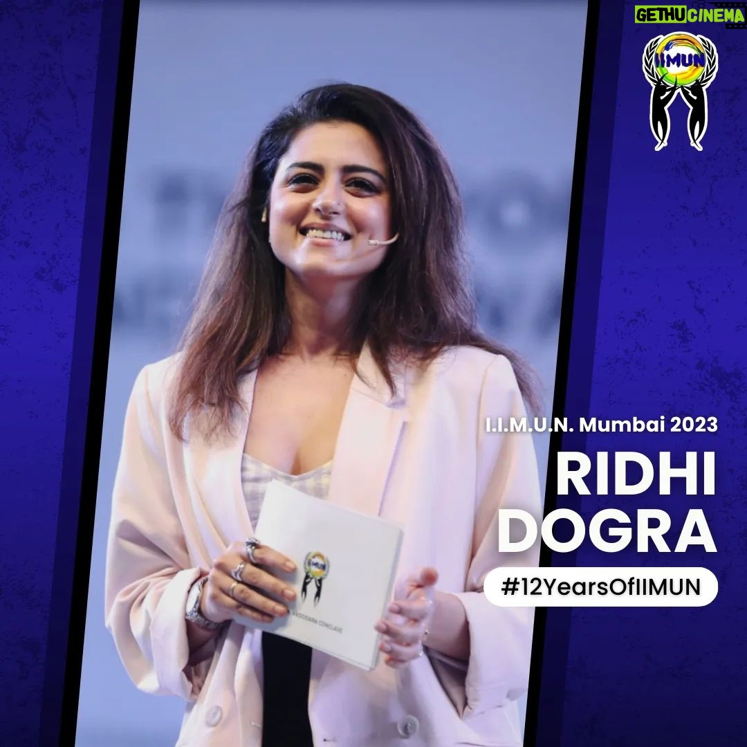 Riddhi Dogra Instagram - The definition of a true host and a dost! She's an icon. She's a legend. She is the moment. She's someone with the most youthful and cheerful personalities of them all and is someone who brightens up our opening ceremonies like no other. Grateful to have one of our personal favorites, the one and only @iridhidogra at I.I.M.U.N.'s Championship Conference 2023❤️ #iimun #12yearsofiimun #iamiimun