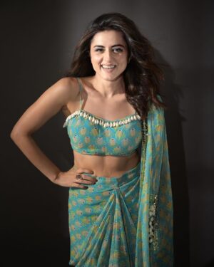 Riddhi Dogra Instagram - 🩵🤍💚
Outfit @lapink_by_knareshkumar 
📸 @deepak_das_photography 
Styling @ananyaarora2013 
Hair- @sunny_hairr 
Makeup up- @monashairandbeauty
