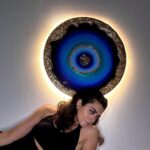 Riddhi Dogra Instagram - 🧿🧿🧿🧿🧿🧿🧿🧿 My favorite emoji now at my home!!! Love it @madhavi_adalja Thank you for this absolutely stunning piece of art of the evil eye. Having met you I know you're not just a fantastic artist but a kind and compassionate person. So I know this is not only powerful but has the most positive energies. Thank you. Your art makes me want to renovate/move my house 😅🥰♥️🧿 Thanks Shreya @matsya_media for introducing me to Madhavi