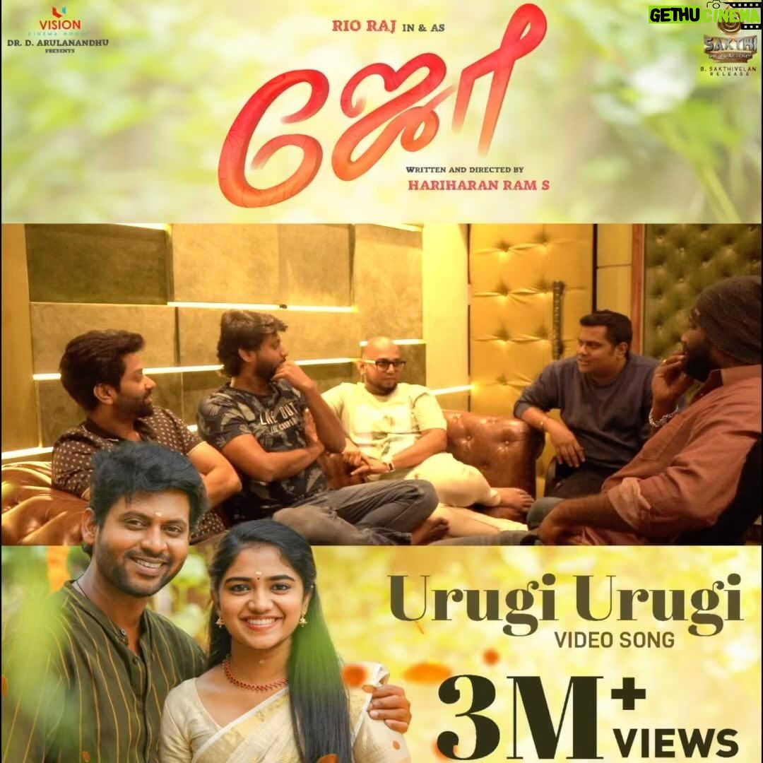 Rio Raj Instagram - “🌟 Unveiling the magic of ‘Urugi Urugi’ from the blockbuster movie ‘Joe’! 🎶✨ Join the millions who have been captivated by this sensational melody. Dive into the soulful journey that crossed 3 million views on YouTube! 🚀🎬 #JoeMovie #UrugiUrugiMagic #3MillionViews”