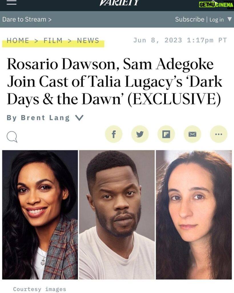 Rosario Dawson Instagram - Love this team! I can’t wait to get started. ✨ “Talia and I have been collaborators and friends for over two decades at this point. ‘Dark Days & the Dawn’ in many ways has been a long time coming,” Dawson said in a statement. “It’s a meditation on this fractured moment, that is anchored by performance and visual style. “ @variety