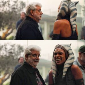 Rosario Dawson Instagram - Happy Birthday 🎈 George Lucas. 

What an honor it is to be part of your universe. 🌌

#starwars #lucasfilm