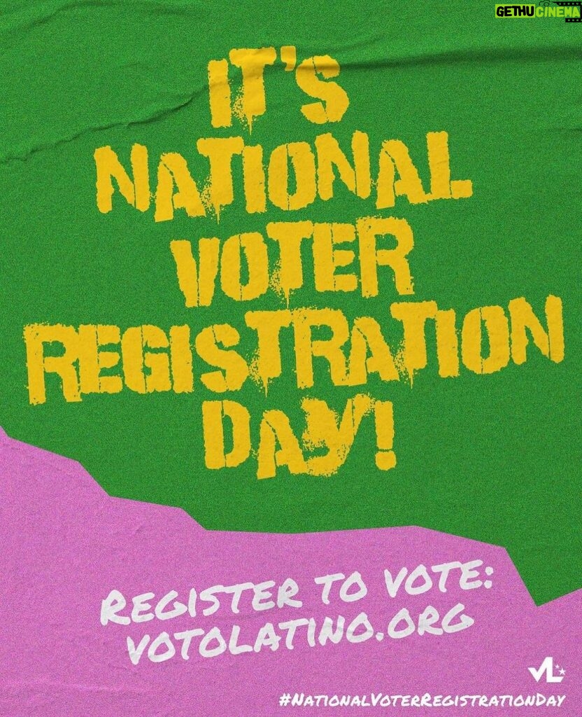 Rosario Dawson Instagram - Today is #NationalVoterRegistrationDay! Voting is an important part of our democracy - of ensuring our democracy is representative and of holding elected officials accountable. Register to vote or check your registration at votolatino.org