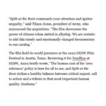 Rosario Dawson Instagram - “The human cost of the ‘zero tolerance’ policy is here for all to see, and Split at the Root strikes a healthy balance between critical exposé, call to action and a tribute to that most important human quality: kindness.” Feeling excited and grateful we get to share this with the world. ✨ Coming to Netflix March 3rd from #ArrayReleasing @arraynow @splitattherootfilm @deadline