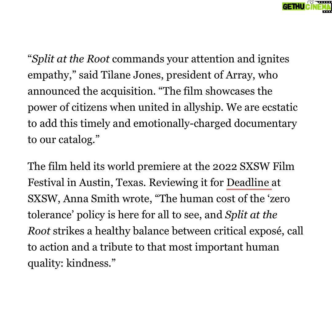 Rosario Dawson Instagram - “The human cost of the ‘zero tolerance’ policy is here for all to see, and Split at the Root strikes a healthy balance between critical exposé, call to action and a tribute to that most important human quality: kindness.” Feeling excited and grateful we get to share this with the world. ✨ Coming to Netflix March 3rd from #ArrayReleasing @arraynow @splitattherootfilm @deadline