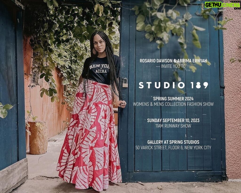 Rosario Dawson Instagram - Today is our big @studiooneeightynine day! Please join us at 11am for a livestream of our Spring Summer 2024 Collection Fashion Show today at 11am. We are live-streaming on instagram and YouTube. #studio189 #fashionrising #nyfw