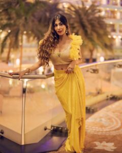 Ruma Sharma Instagram - Honored to be crowned the most graceful reality show contestant of #temptationisland at the @indiangoldenaward24 @joilentertainment ♥️ Grateful for this incredible journey and the love and support from everyone who believed in me 🥰 Here’s to chasing dreams with grace and determination! ThankYou - @sandyjoilofficial @beingzayedkhan . Wearing - @ellemorafashions Styled by - @yourstylistforever Earings - @perle__jewels PC - @lsd.photography.official Edit by - @wasey_rock69 . #RumaSharma #Grateful #fashionawards #riseandshine☀️ #ellemora #indowesternstyle #awardshow #designerwears #customisedresses #occasionwear #fashionlookbook Sahara Star Hotel. Mumbai