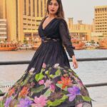 Ruma Sharma Instagram - Living my own movie magic in every frame✨ . . Wearing - @roohbyshivani Styled by - @yourstylistforever Shot by - @qamarraza04 Edit by - @wasey_rock69 . #silkdresses #flowydress #rumasharma #blackdress🖤 #luxuryfashionlove #maxidresses #floraldresses #dressoftheday❤️ Dubai, United Arab Emirates