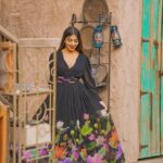 Ruma Sharma Instagram - Living my own movie magic in every frame✨ . . Wearing - @roohbyshivani Styled by - @yourstylistforever Shot by - @qamarraza04 Edit by - @wasey_rock69 . #silkdresses #flowydress #rumasharma #blackdress🖤 #luxuryfashionlove #maxidresses #floraldresses #dressoftheday❤️ Dubai, United Arab Emirates