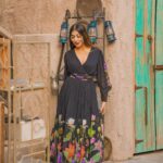 Ruma Sharma Instagram - Living my own movie magic in every frame✨ . . Wearing - @roohbyshivani Styled by - @yourstylistforever Shot by - @qamarraza04 Edit by - @wasey_rock69 . #silkdresses #flowydress #rumasharma #blackdress🖤 #luxuryfashionlove #maxidresses #floraldresses #dressoftheday❤️ Dubai, United Arab Emirates